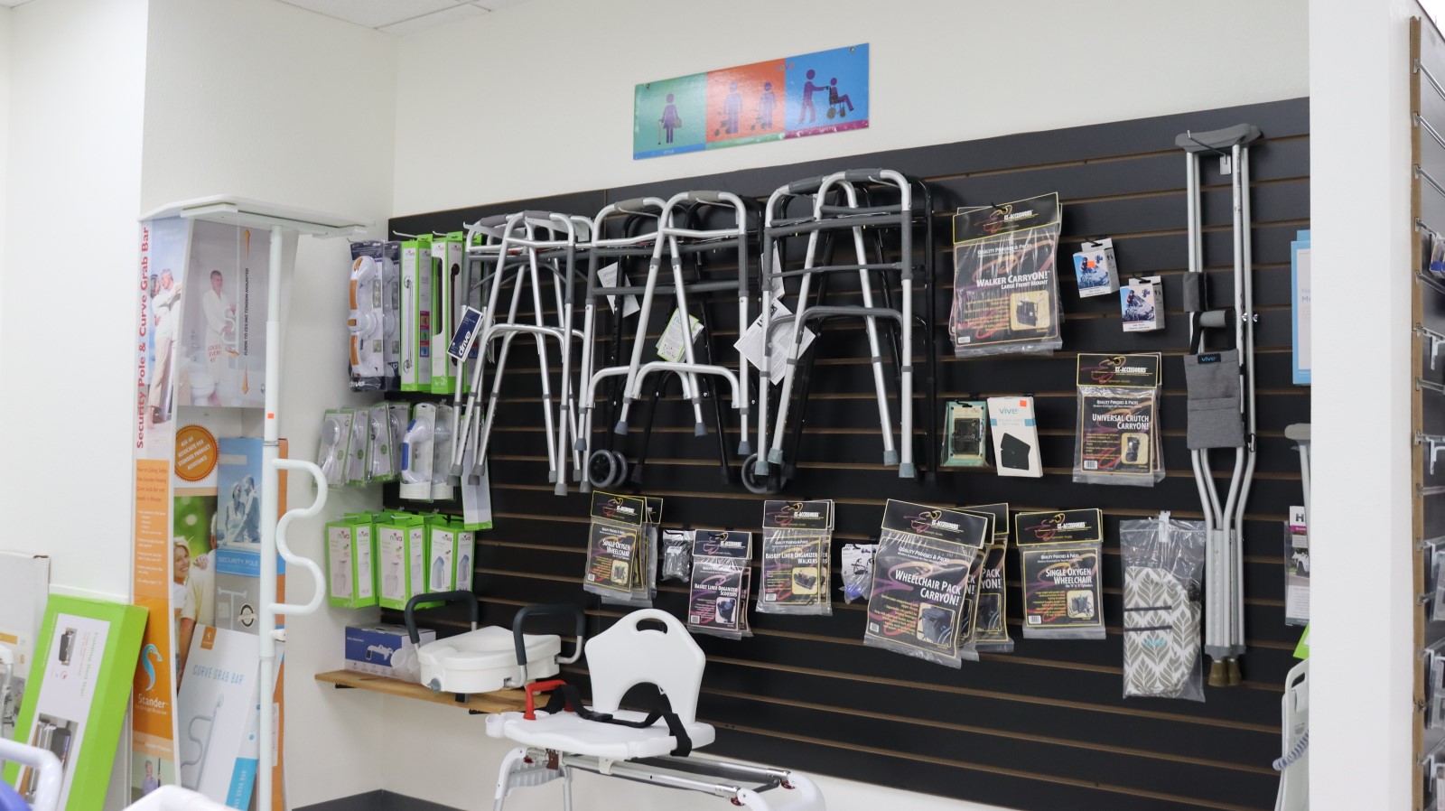 Metal walikng aids display